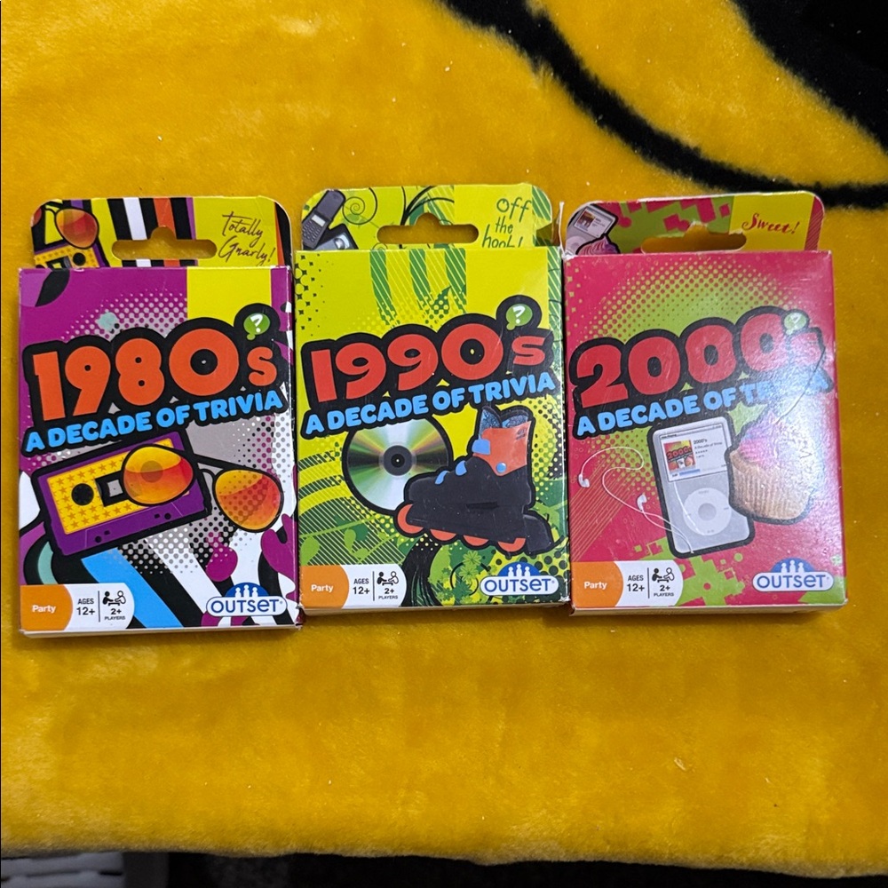 Decades card trivia games